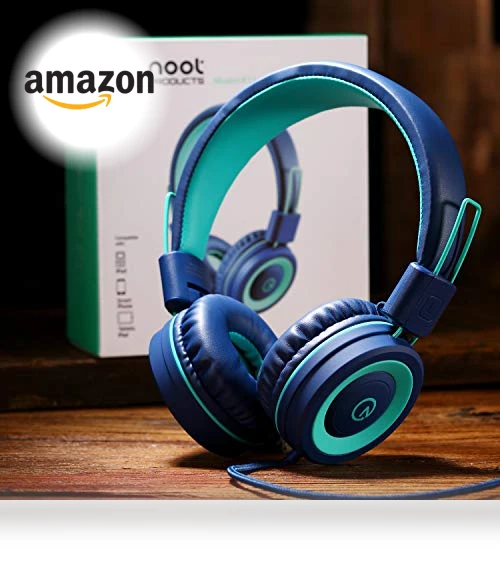 Foldable Stereo Kids Headphones with 3.5mm Jack - Tangle-Free Cord for Children and Teens — In-Ear Headphones, noot products
