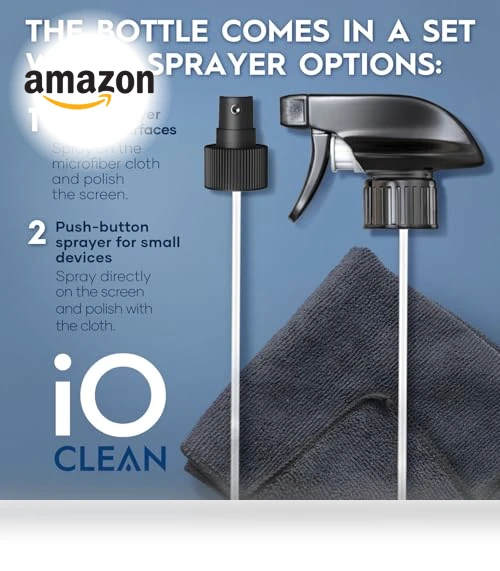 Screen Cleaner Spray Kit for Electronics - 16oz with Microfiber Cloth — Display Shields, iO CLEAN
