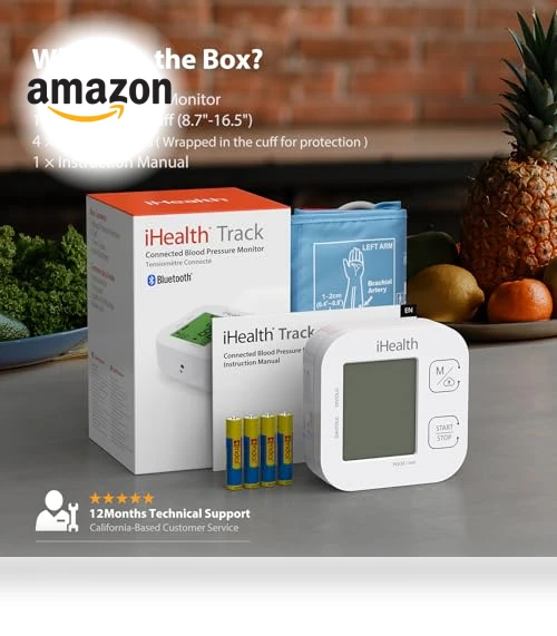 Smart Upper Arm Blood Pressure Monitor with Wide Range Cuff — Fitness & Activity Monitors, iHealth