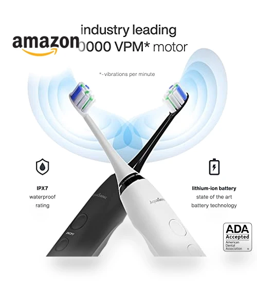 Ultra Whitening Electric Toothbrush with UV Sanitizing Base — Ultrasonic, AquaSonic
