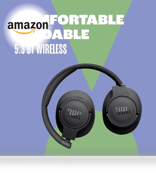 Wireless Over-Ear Headphones with Pure Bass Sound, Bluetooth 5.3, 76H Battery Life — In-Ear Headphones, JBL