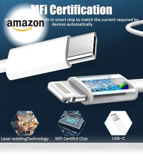 10FT Long Fast Charging Lightning Cable with 20W USB C Charger Block — Lightning, SHENZHEN XUAN YANG TECHNOLOGY CO LTD
