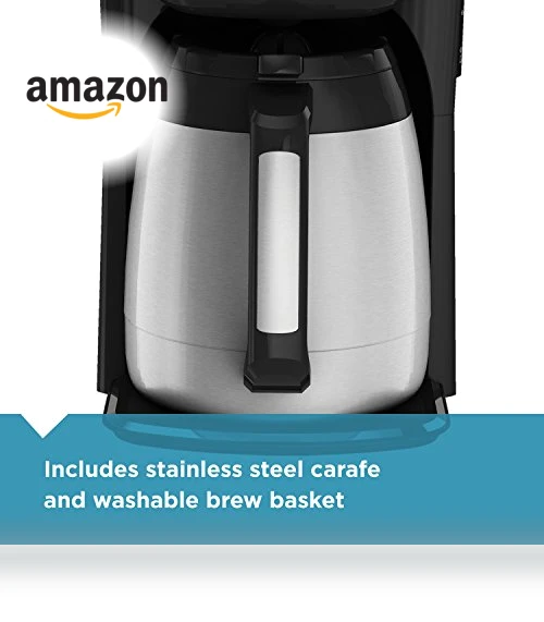 12-Cup Thermal Coffee Maker with Stainless Steel Carafe — Beverage Warmers, BLACK+DECKER