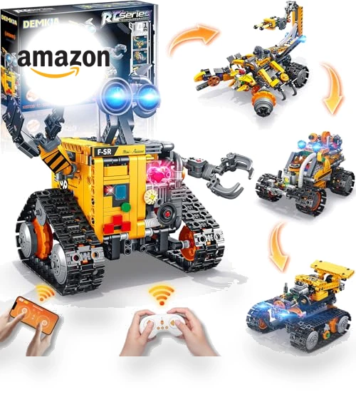 4-in-1 Remote & APP Controlled RC Wall Robotics Kit STEM Toys — Construction Kits, Demkia