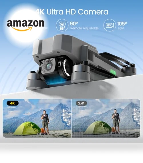 4K GPS Drone with Camera for Adults, Under 250g, Foldable Quadcopter — Drones, Holy Stone