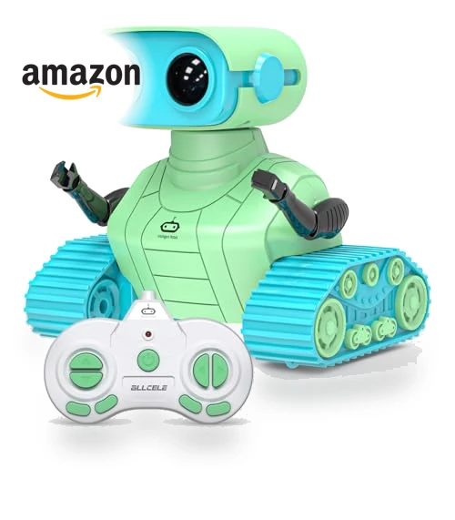 Rechargeable RC Robot Toy for Kids with Music and LED Eyes — Interactive Figures & Robots, ALLCELE