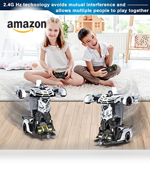 Remote Control Car Transform Toys Robot with Flashing Light — Interactive Figures & Robots, FDJ