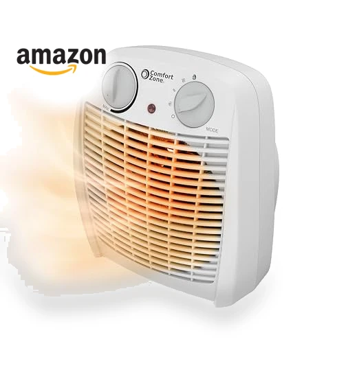 Indoor Space Heater with Adjustable Thermostat, Fan Forced, Electric, Overheat Protection — Portable Heating Solutions, Comfort Zone