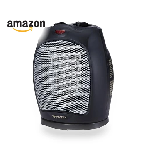 Oscillating Ceramic Space Heater, Portable Heater for Indoor Use — Portable Heating Solutions, Amazon Basics
