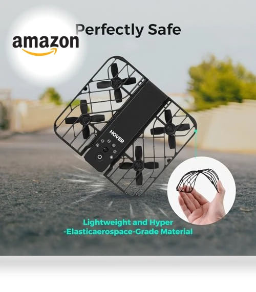 Self-Flying Camera Drone with Follow Me Mode, 2.7K HDR Video, Foldable Design — Drones & UAV Technology, HOVERAir
