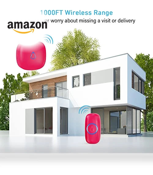 Wireless Doorbell with 58 Chimes, Adjustable Volume, 1000Ft Range — Push Buttons, SECRUI