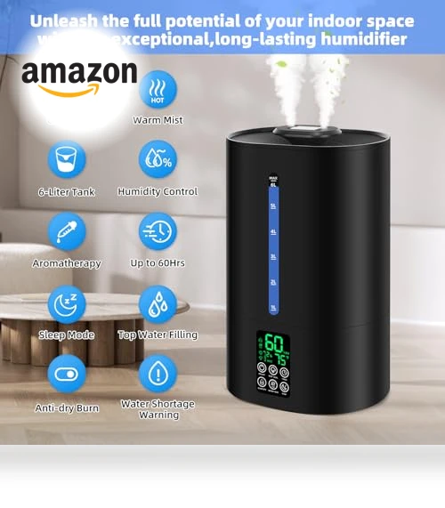6L Humidifiers for Bedroom Large Room Home — Air Moisturizers, Coolfiqu