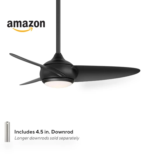3-Blade Smart Home Ceiling Fan with LED Light Kit — Ceiling Fan Wall Controls, WAC Lighting