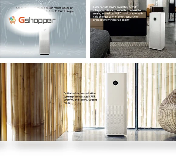 Air Purifier Pro with OLED Display and Laser Sensor — Activated Carbon Air Purifiers, Xiaomi