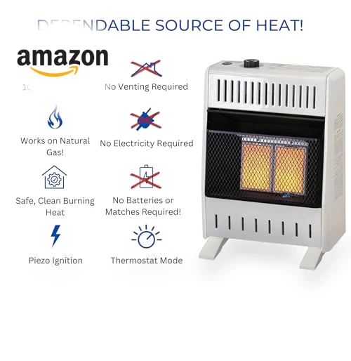 Ventless Natural Gas Infrared Space Heater with Thermostat Control — Portable Heating Solutions, ProCom