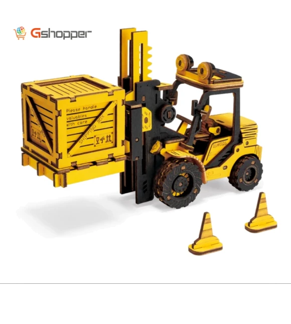 Excavator Engineering Vehicle 3D Wooden Puzzle — Educational, Robotime