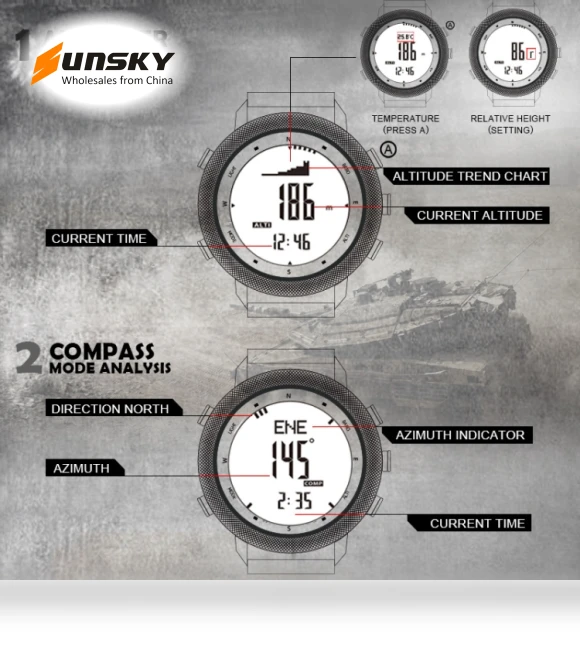 Outdoor Waterproof Multifunction Digital Smart Sports Watch — Sport Watches, NORTH EDGE