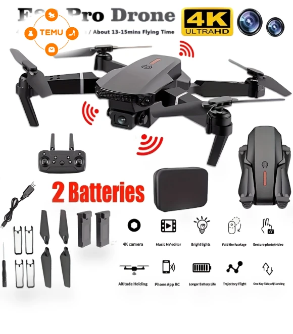 Remote Controlled Lighting Drone with Dual Camera, Foldable Quadcopter — IDM, ZYZM
