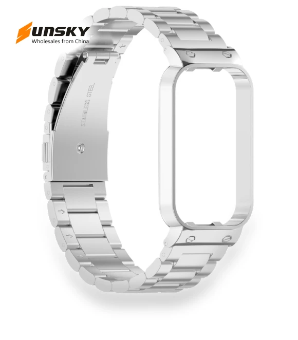 Stainless Steel Watch Band with Metal Frame — Fitness Bands, Xiaomi