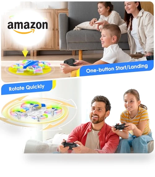 Mini Drone with LED Light for Kids and Beginners — Interactive Figures & Robots, Lisoco