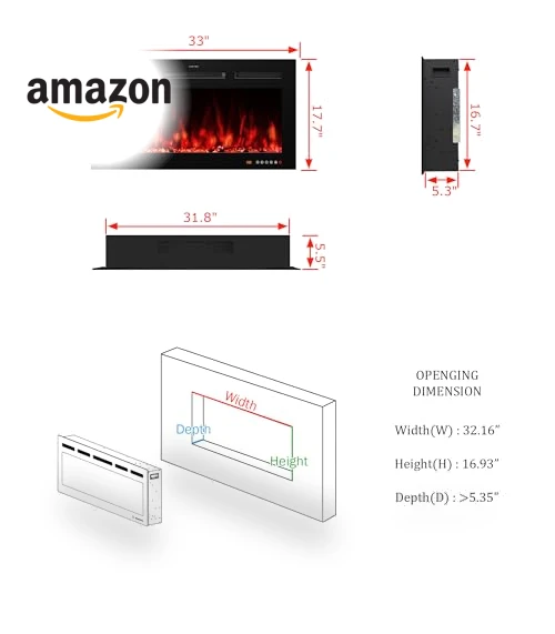 Smart Electric Fireplace Insert — Remotes & Thermostats, VINEMOUNT