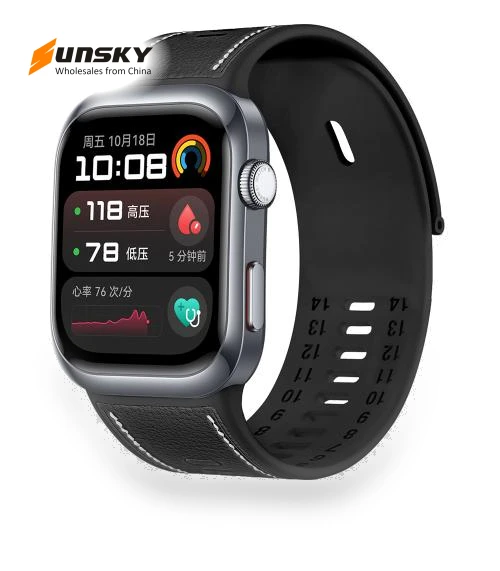 Hybrid Silicone Leather Watch Band — Bands, Huawei