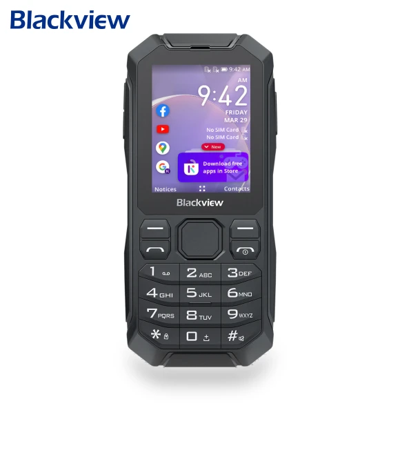 2.4-Inch Keyboard Detachable Battery Flashlight KaiOS 4G Mini Ruggedized Cellphone — Mobile Devices & Accessories, Blackview