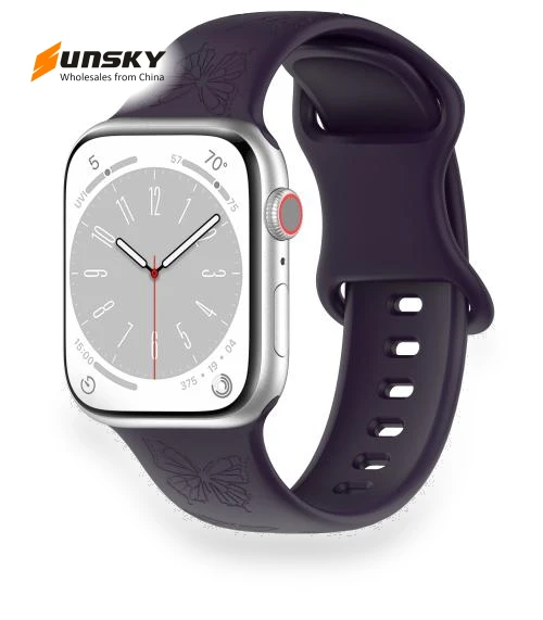 8-shaped Buckle Butterfly Embossed Silicone Watch Band — Bands, Kalebol