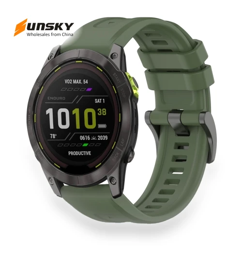 Pure Color Steel Buckle Silicone Watch Band — Bands, Garmin