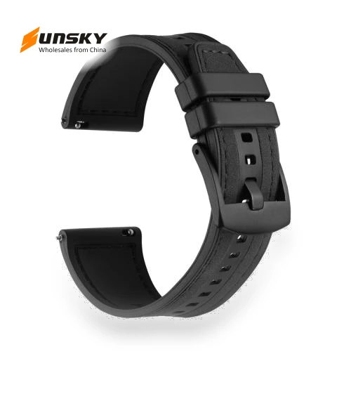 Universal Quick Release Leather Silicone Strap — Bands