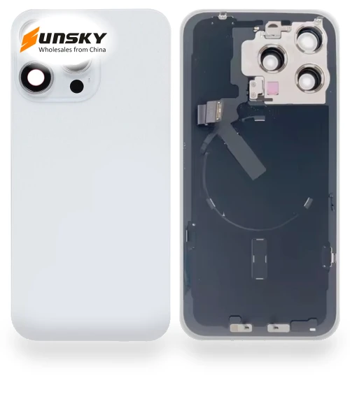 Glass Battery Back Cover with Flash Bracket + Wireless Charging Module — Back Covers