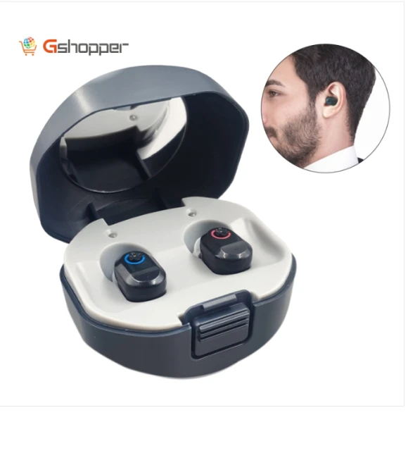TWS Ear Sound Amplifier Hearing Aid with Charging Bay — Batteries & Chargers
