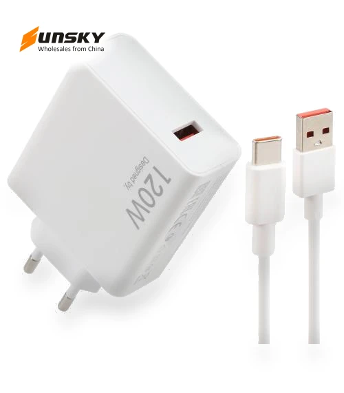120W USB Fast Charger with 1m USB to Type-C Cable — Chargers