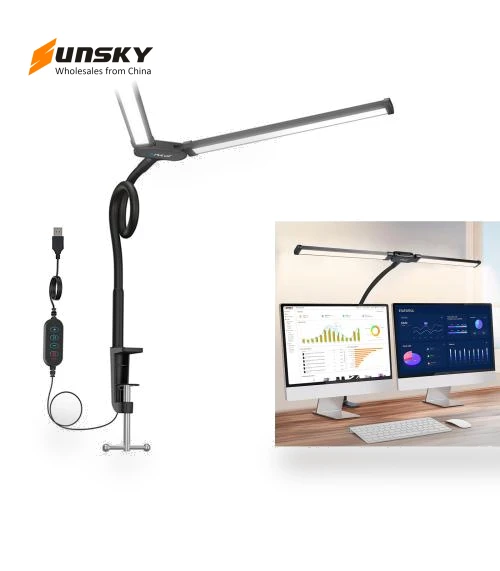 Gooseneck Tube LED Fill Light Double Head Clip Desk Lamp — Book Lights, PULUZ