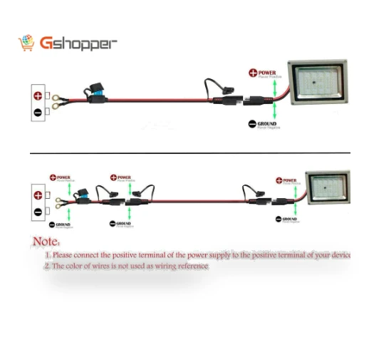 2 Pin Ring Terminal SAE to O Ring Connecters Extension Cord Cable — Power Extension Solutions