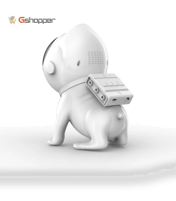 Astronaut Space Dog Bluetooth Speaker with Star Projection Light — Portable Audio