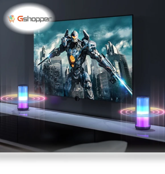 Bluetooth Speaker with Colorful Lights — Portable Audio, Lenovo
