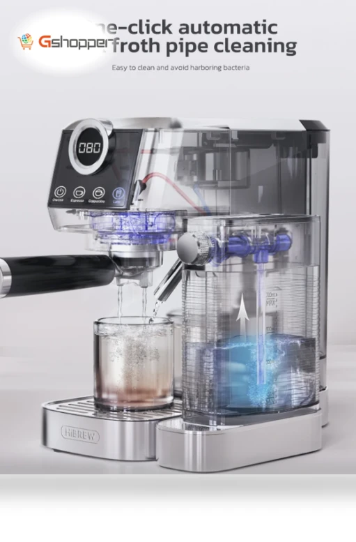 3 in 1 Semi Automatic Espresso Cappuccino Latte Coffee Machine — Milk Frothers, HIBREW