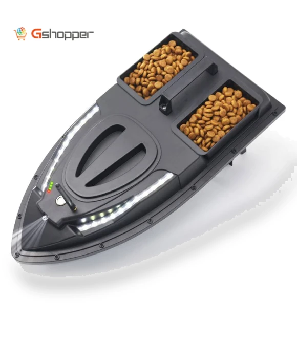 Dual Hoppers Bait Boat With Cool Turning Light and Constant Speed Cruise Mode — Fishfinders, Flytec