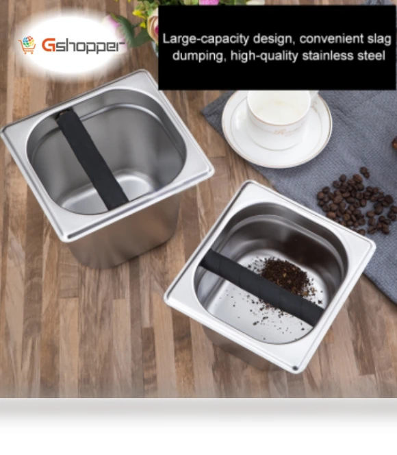 Stainless Steel Coffee Grounds Bucket — Coffee Scoops