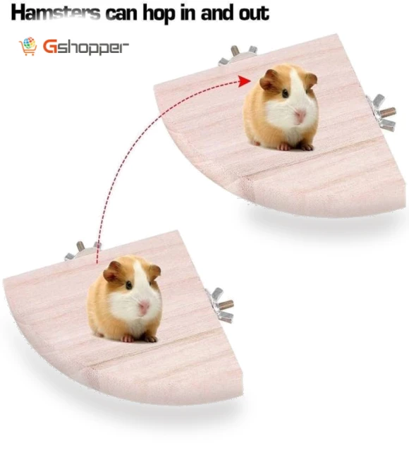 Fan-Shaped Platform Station Board Hamster Springboard Rest Platform — Toys, Parrot Log