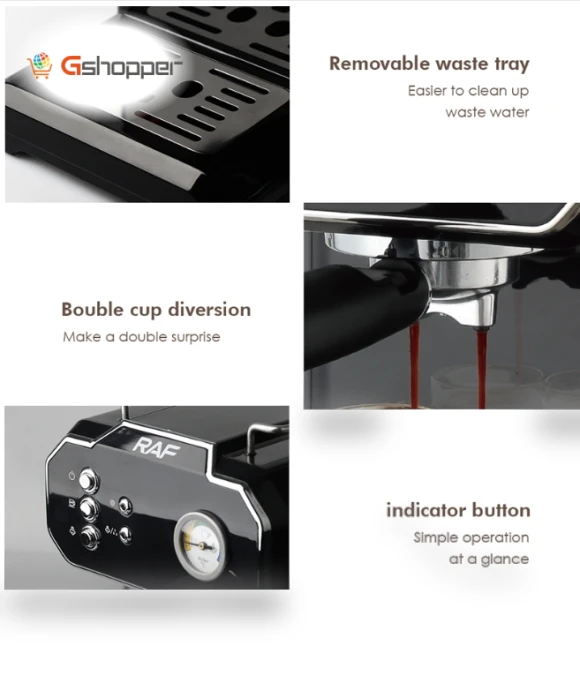 Home Small Semi Automatic High Pressure Steam Milk Foaming Coffee Machine — Brewing Excellence, RAF