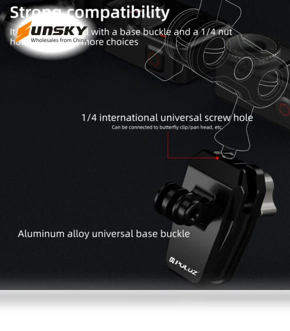 Motorcycle Windshield Clip Bracket Camera Mount — Camera Brackets, PULUZ