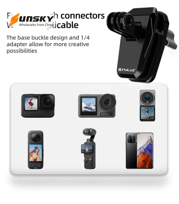 Motorcycle Windshield Clip Bracket Camera Mount — Camera Brackets, PULUZ