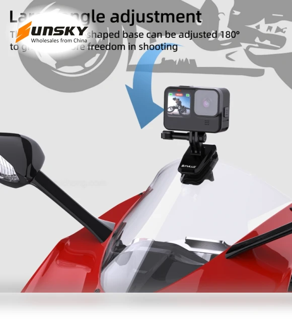 Motorcycle Windshield Clip Bracket Camera Mount — Camera Brackets, PULUZ