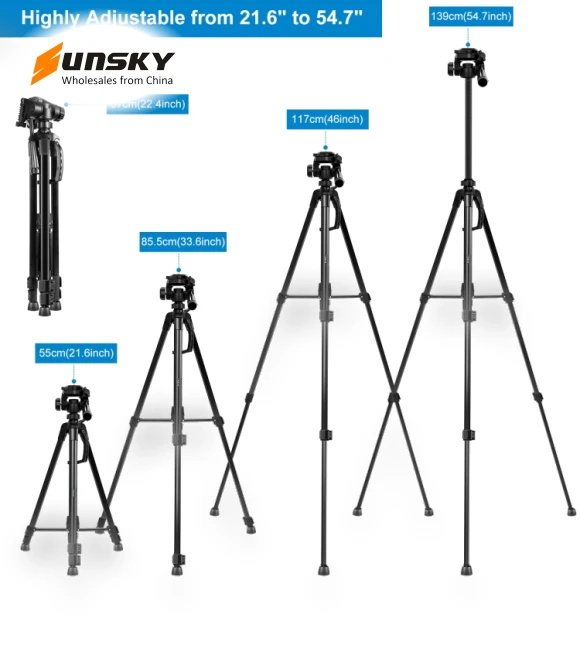 Aluminum Selfie Live Tripod Mount with Three-dimensional Head & Phone Clamp — Camera Supports, PULUZ