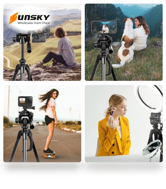 Aluminum Selfie Live Tripod Mount with Three-dimensional Head & Phone Clamp — Camera Supports, PULUZ