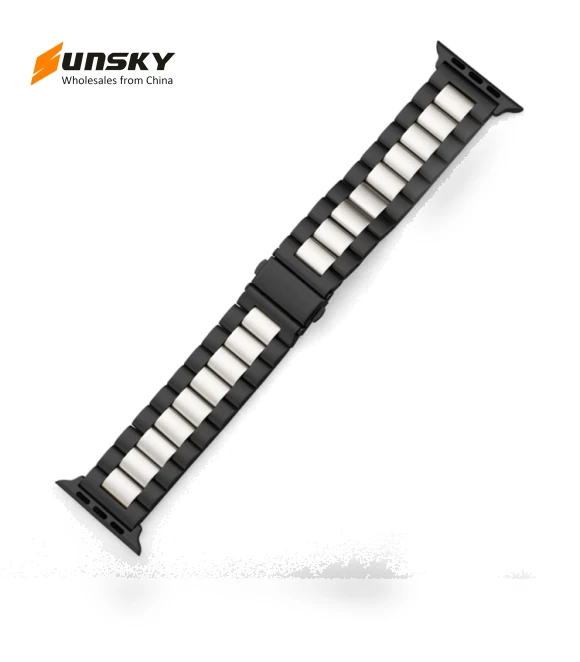 Fold Buckle 3 Beads Stainless Steel Watch Band — Bands