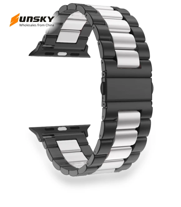 Fold Buckle 3 Beads Stainless Steel Watch Band — Bands