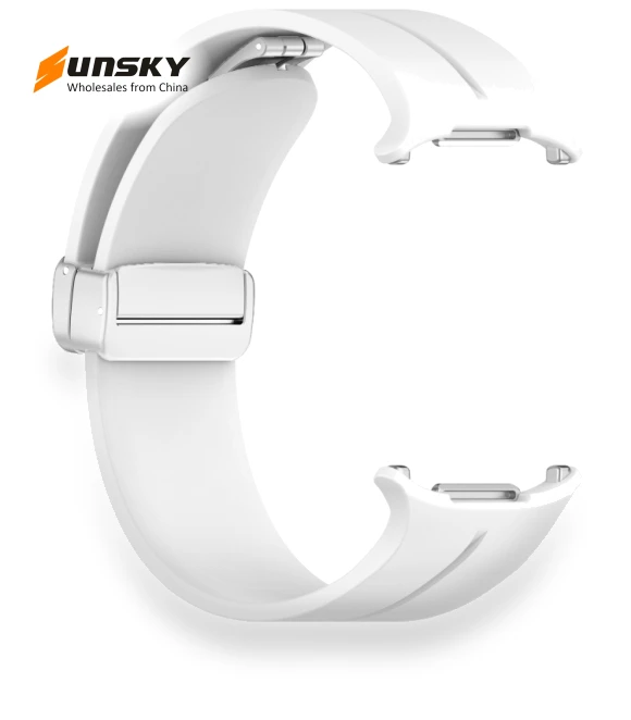 Groove Magnetic Folding Silver Buckle Silicone Watch Band — Bands, Samsung